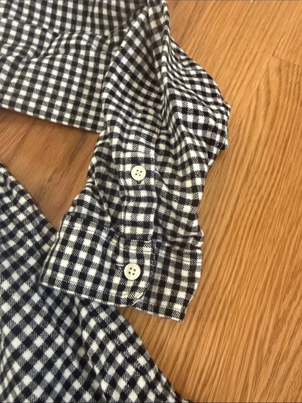J. Crew | Black & White Gingham Zip-Down Shirt | Size L